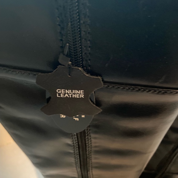 Alfani Bexleyy Black Wide Calf Leather Boots - Picture 8 of 11